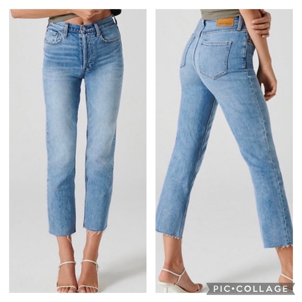 Denim Forum Light Blue Straight Leg Jeans